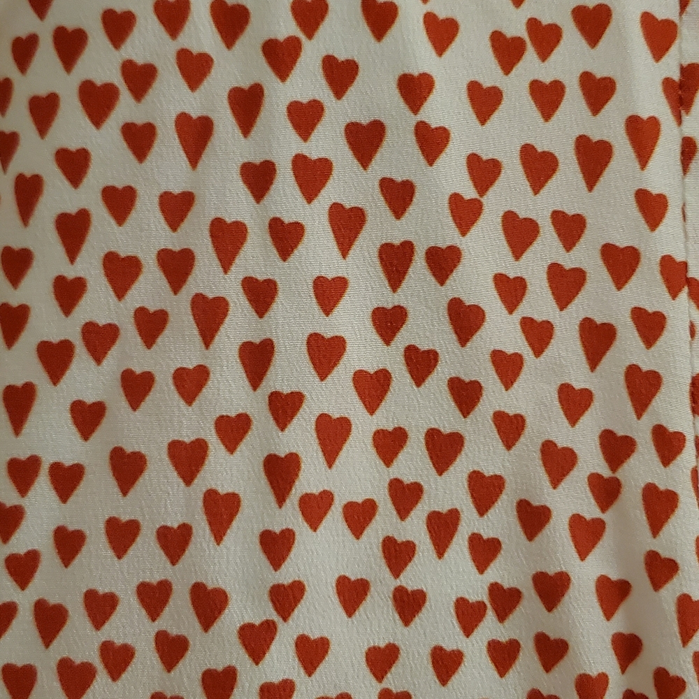Milly Heart Print Silk Aspen Dress Zooey Deschanel - Picture 9 of 13